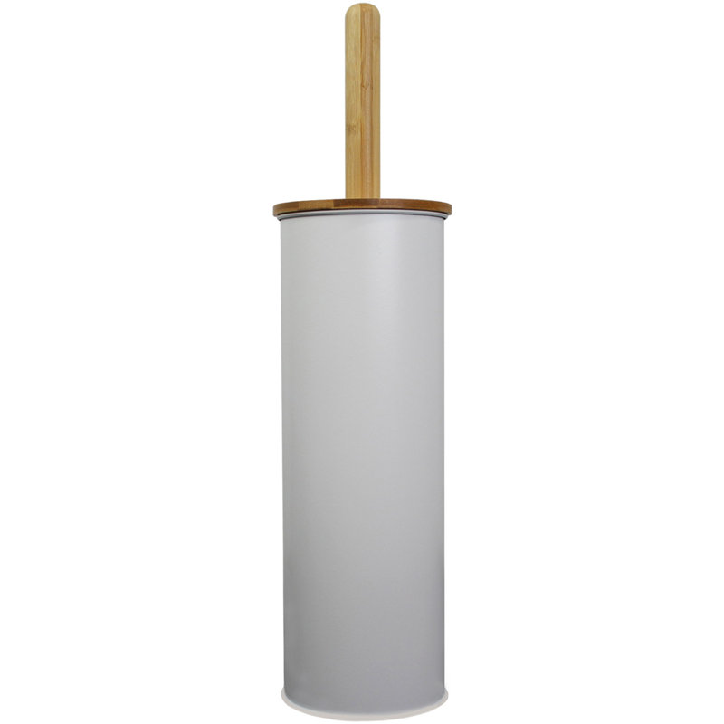 Porte-brosse de toilette autoportant en métal 15,25 po, Blanc