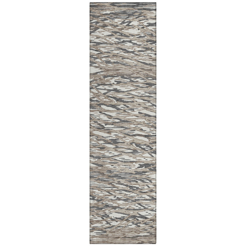 Machine Washable Indoor/Outdoor Chantille ACN2771 Modern Rug, 2'3" x 7'6" Runner, Taupe