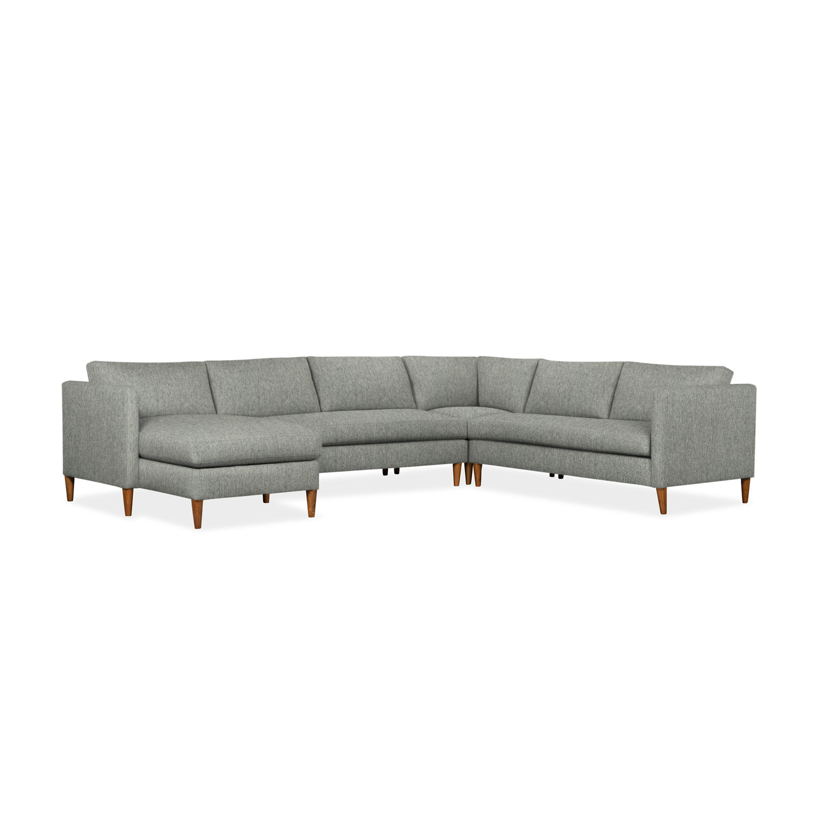Clifford Chaise Sectional, Left Hand Facing, Ticket Smoke Heathered Basketweave