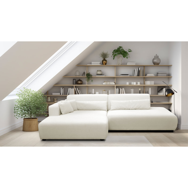5 Seater Corner Sofa , Left Hand Facing, White