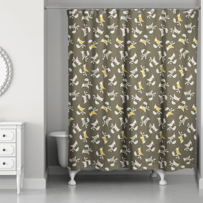 Rideau de douche simple oiseau Happel