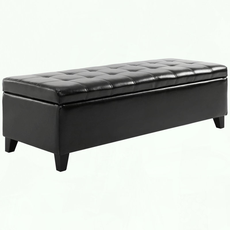 Banc de rangement avec repose-pieds 51 po, Noir