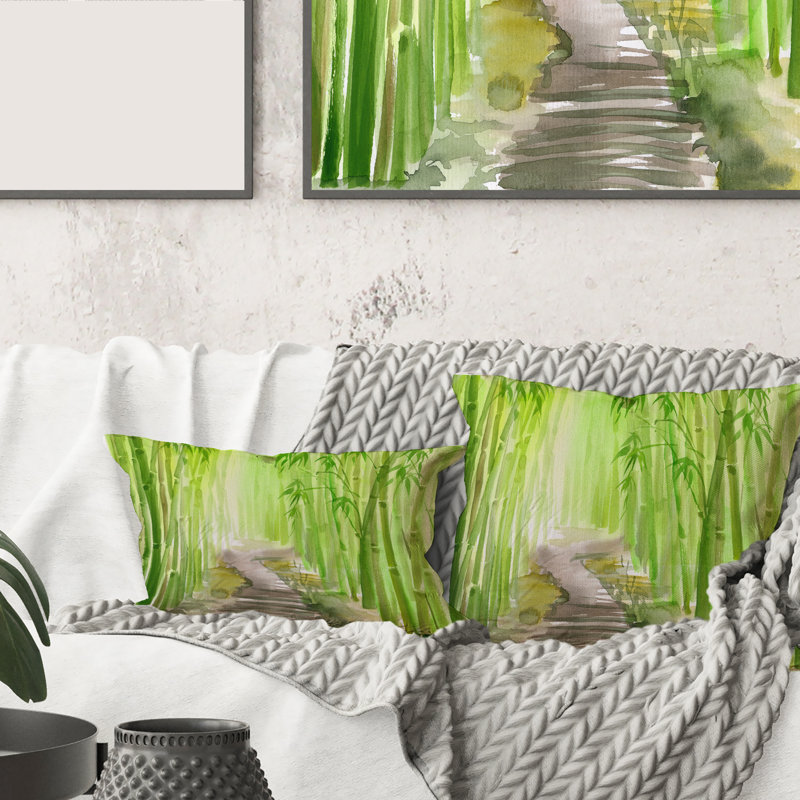 Housse et insert de coussin rectangulaire Bamboo Forest