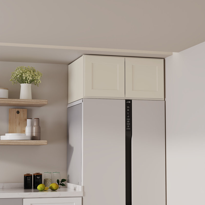 Meuble mural standard HOMEIBRO Cozy Design, 30 po L x 24 po P x 15 po H, en contreplaqué, style Shaker, blanc antique, Crème