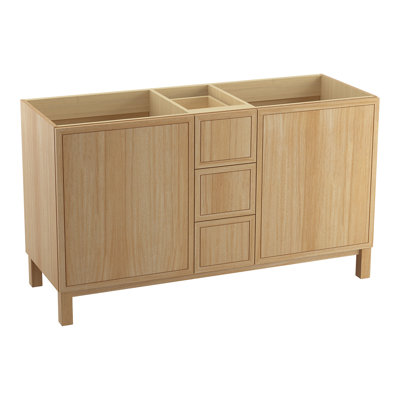 Base de meuble-lavabo 60 po Jacquard® seulement avec pieds de meuble, 2 portes et 3 tiroirs