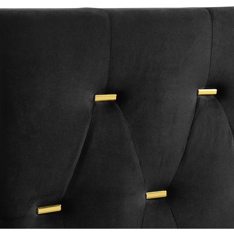 James Black Upholsteredpanel Bed, Black