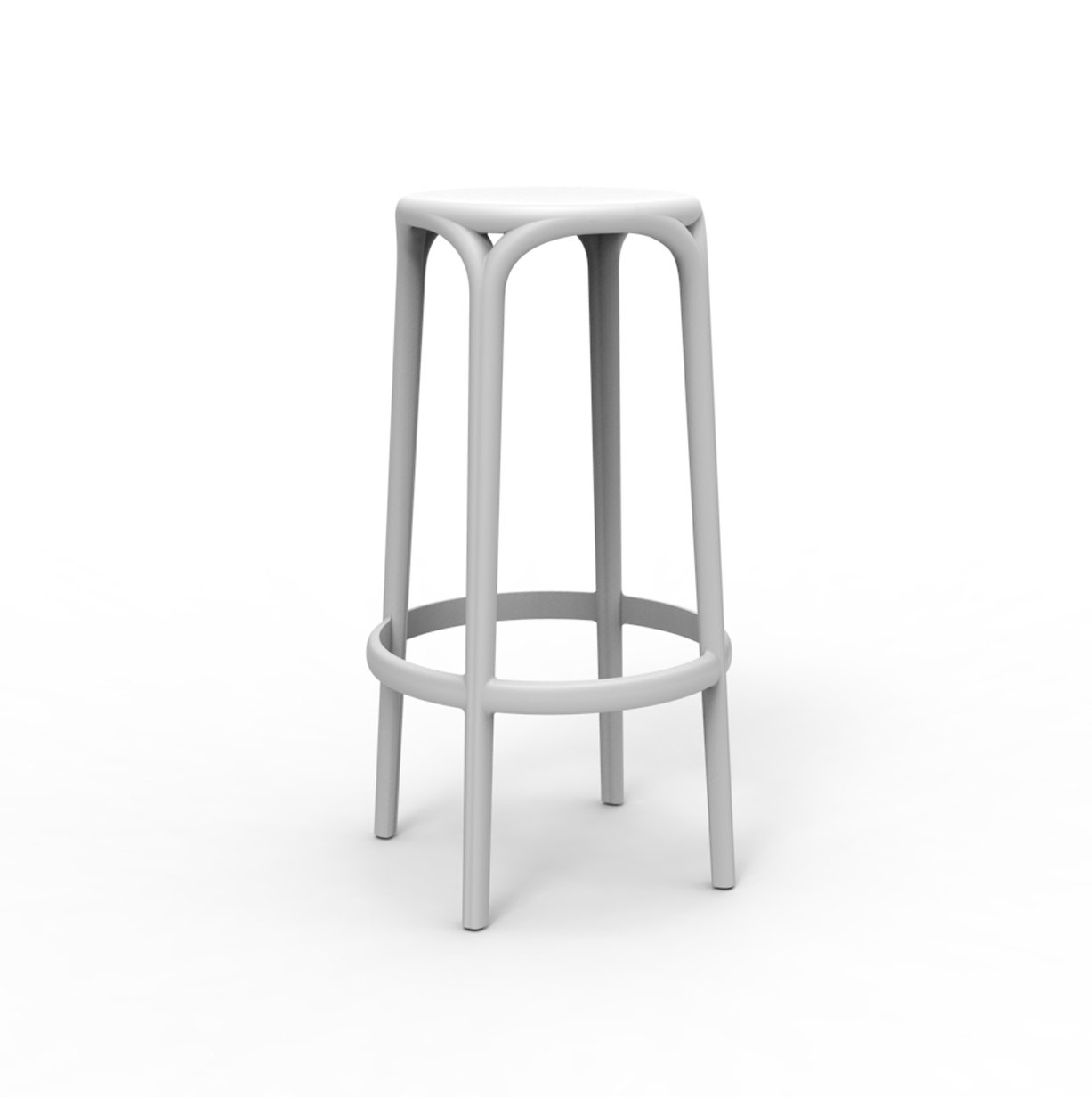 Brooklyn Patio Bar Stool, White, Bar Stool (29.75'' Seat Height)