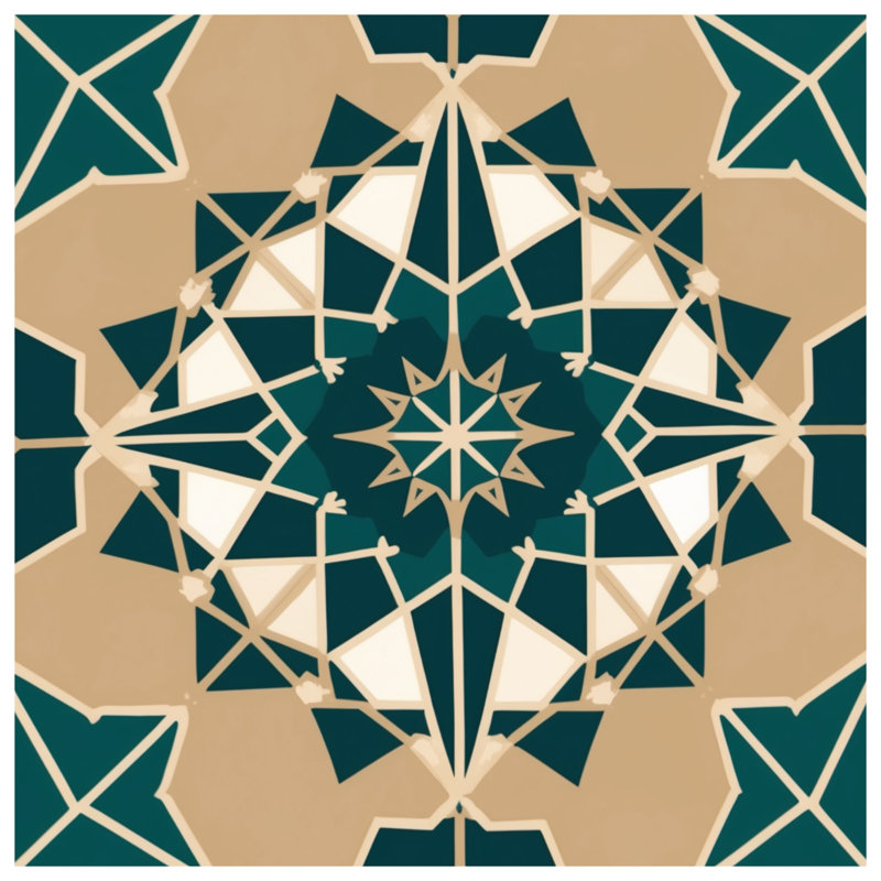 Tapis de bain à motif géométrique Mandala, L 34 po x L 21 po