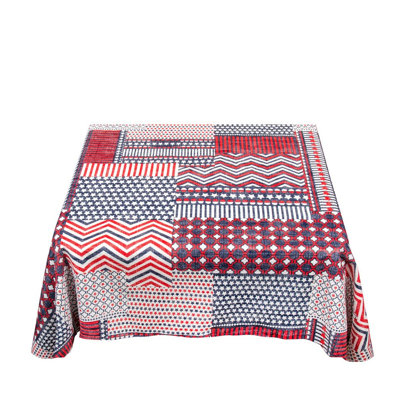 Sandsmere Flannel Backed Square Vinyl Tablecloth (52" X 52") - Patriotic Patchwork