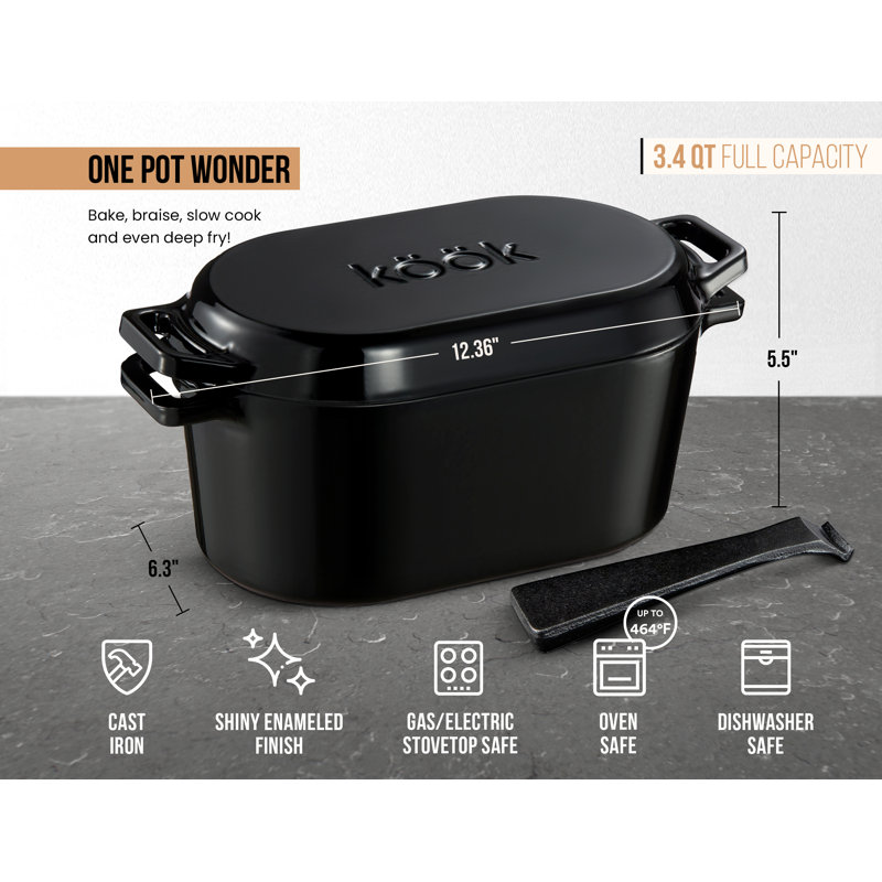 Ensemble de cuisson de pain Kook avec cocotte et outils de contrôle
