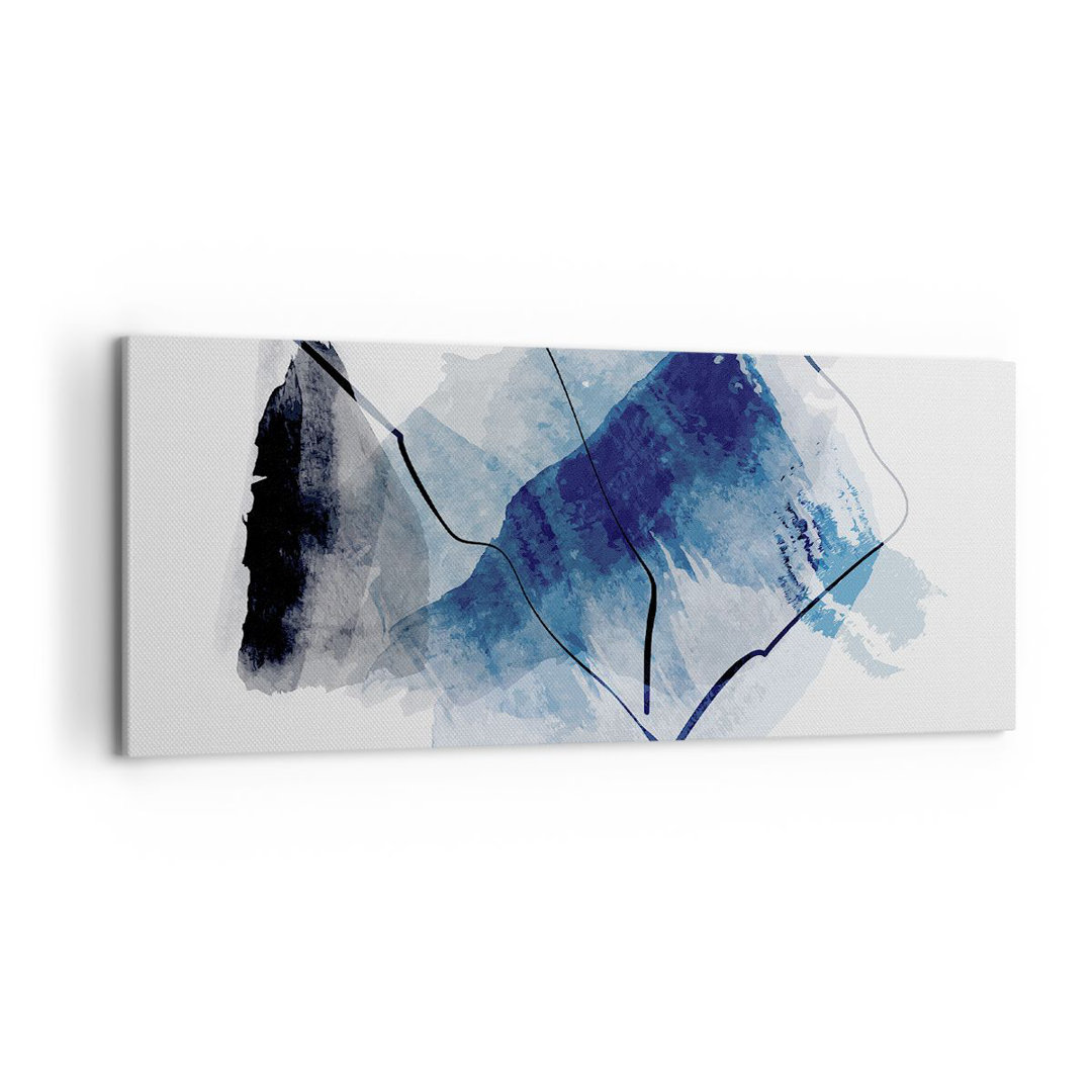 Gerahmtes Leinwandbild Blue Black Abstraction