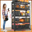 Support de rangement en métal à 5 couches, support de rangement à hauteur réglable, capacité de charge de 2000 livres, adapté aux garages, cuisines, grandes surfaces, salles de rangement et gymnases. Noir, nécessite un assemblage