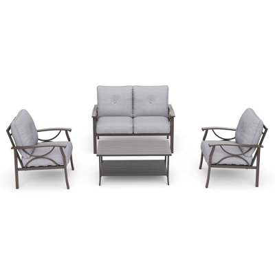 Degraaf 4 - Person Patio Conversation Set with Cushions