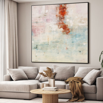 Extra Large Wall Art Fabric Print - Abstract Minimalist Modern Artwork Artwork Decor for Living Room or Bedroom - "Frame Assembly Required (Unfinished Frame)"