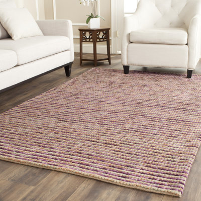 Ferrera Abstract Hand-Knotted Purple/Beige/Orange Area Rug