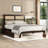 Headboard Full Size Bed With Two Practicality Storage Drawers, Appealing Rubber Wood And Woven & Drawers-1184803628-1184803631