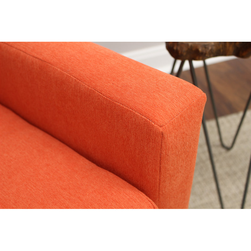 Donham Upholstered Accent Chair, Toulan Hacienda Orange Twill