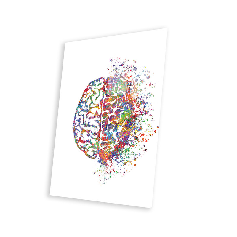 Cerveau gauche, impression sur verre acrylique, H 24 po x l 16 po x P 0,25 po