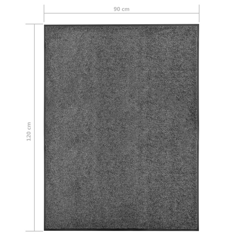 Deirore Non-Slip Indoor / Outdoor Doormat, 0.9cm H x 120cm W x 90cm L, Anthracite