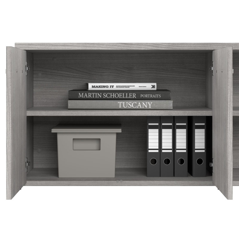 StudioC 3 Piece Computer Desk Office Set, Platinum Gray