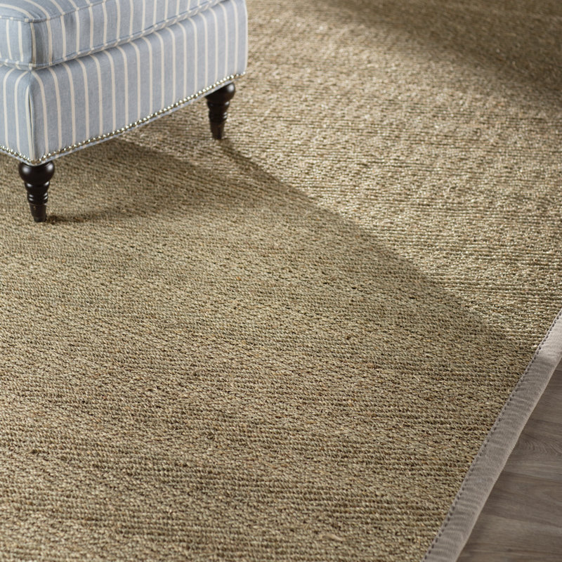 Tapis de couleur unie en fibre de mer Roloff, Tapis de couloir 2 pi 6 po x 8 pi