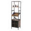 Armoire de rangement Salon avec tablettes ouvertes et supports pour sèche-cheveux, brun rétro