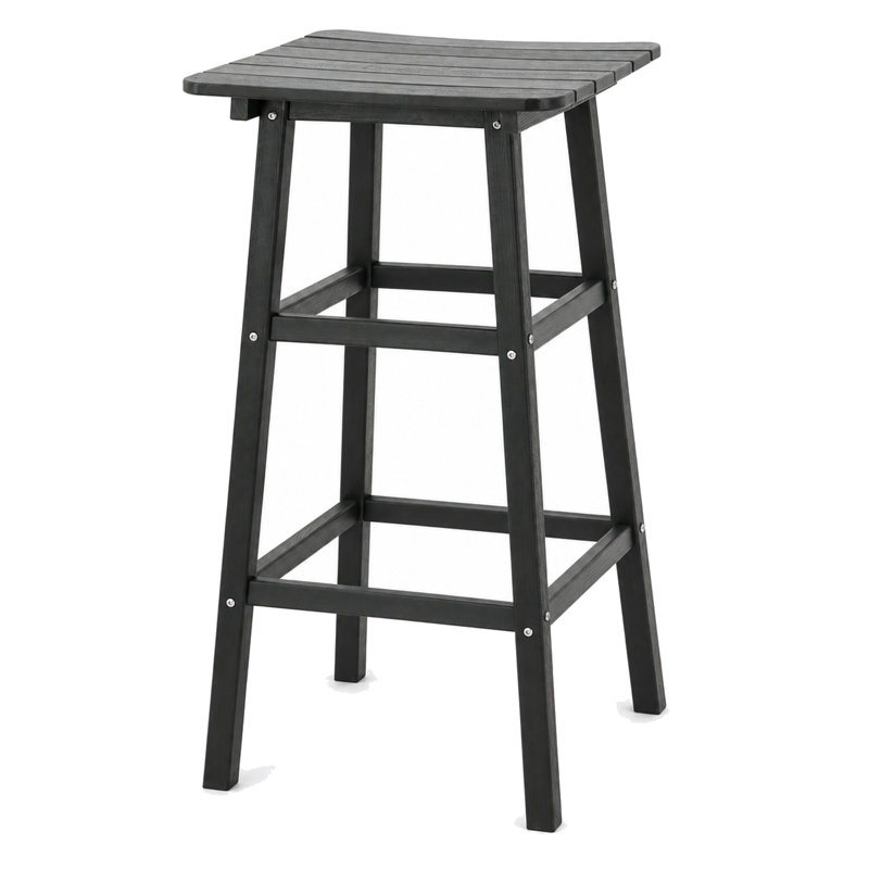 Table de bar carrée extérieure en PEHD de 107 cm (42 po), résistante aux intempéries, idéale pour balcon, terrasse et jardin, noire.