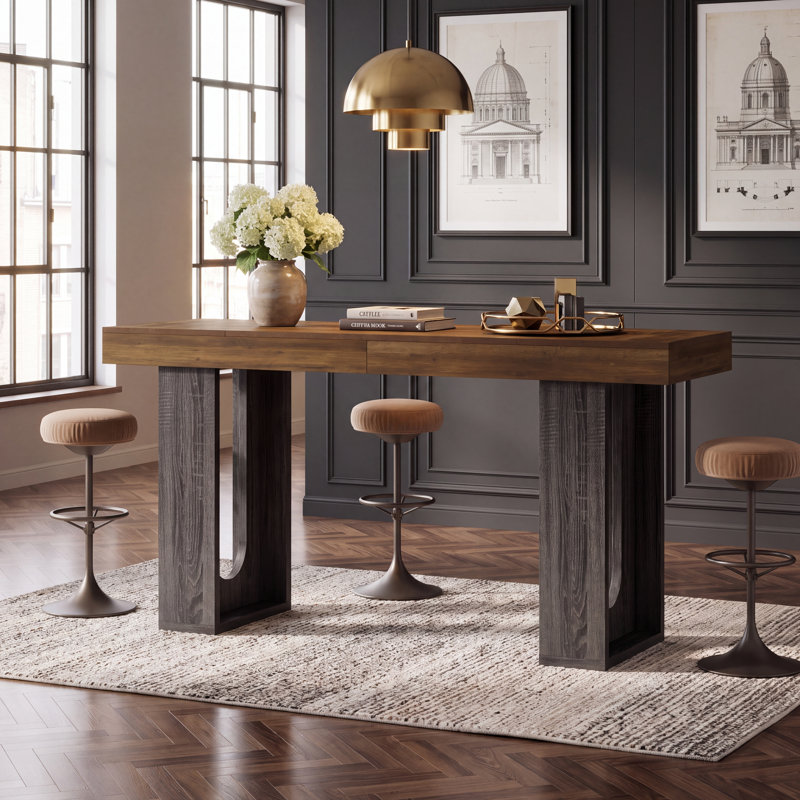 Table de bar 70,9 po, Black/Brown