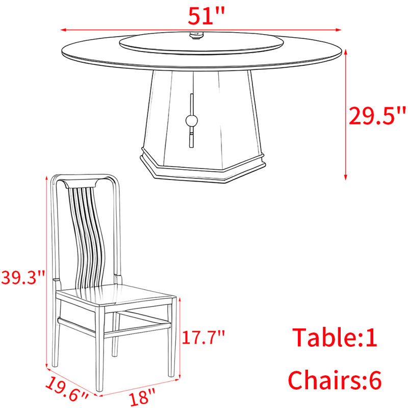 Waagy New Chinese style solid wood dining table set Wayfair Canada