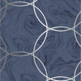 Aqueous Geometric Metallic Wallpaper Roll