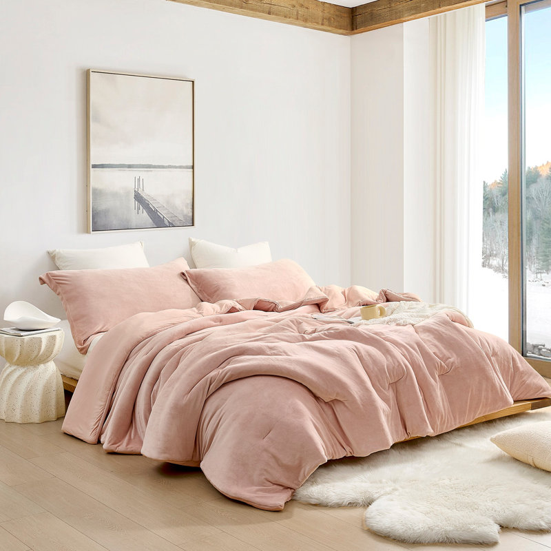 Ensemble d'édredon surdimensionné Coma , Rose, Édredon pour très grand lit + 2 taies décorativ