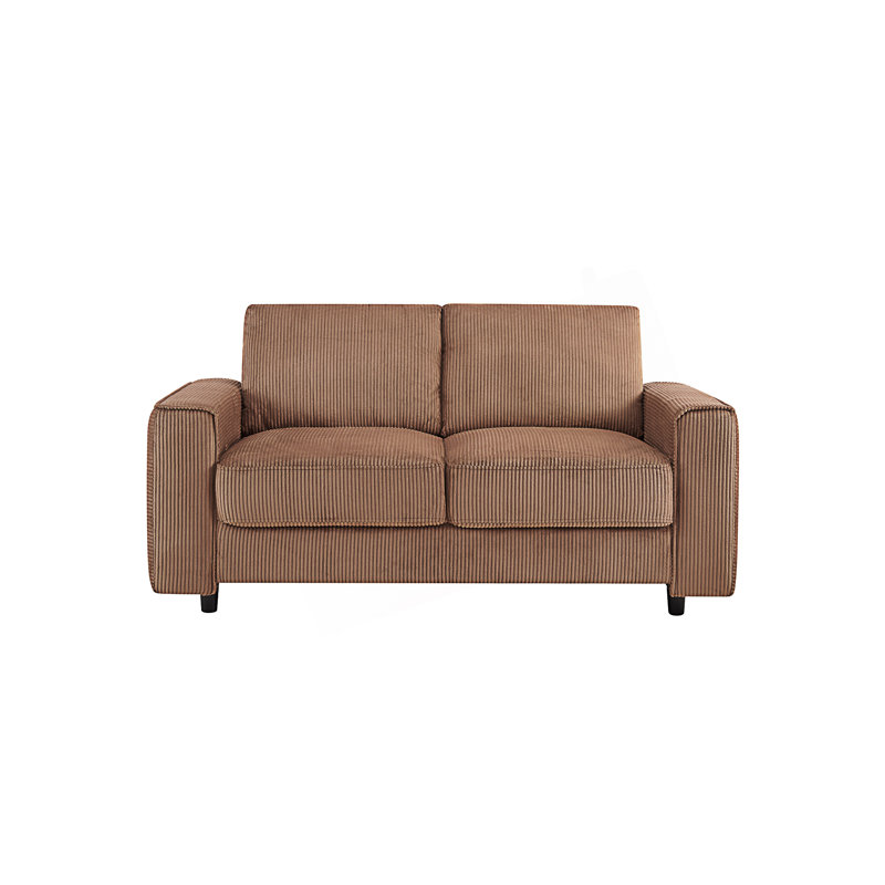 Canapé 2 places moderne et minimaliste, Brown Corduroy