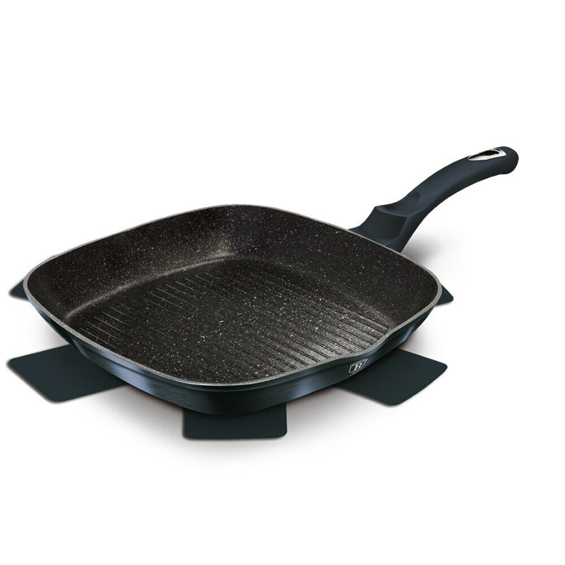28cm Non-Stick Aluminium Grill Pan / Griddle Set, Blue