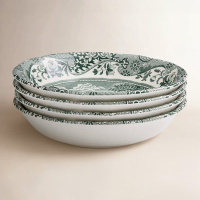 Heritage Green Italian 6.5" Cereal Bowls, Set of 4