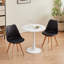 42.5cm Modern style Dining Chair, Padded Plastic Side Chair with Solid Wood Legs-280027449-340434033