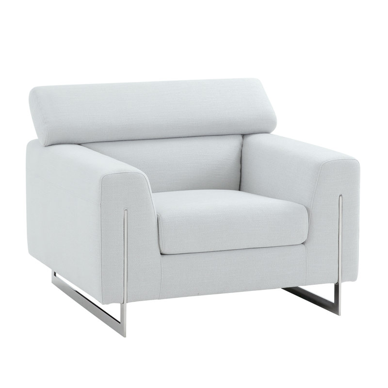 Simona Upholstered Armchair, Silver Polyester Blend