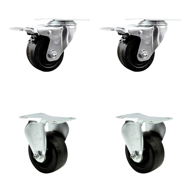 Ensemble de roulettes 3,5 pouces pour plateau de service en acier inoxydable 3,5 pouces