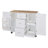 Rolling Kitchen Island with Storage, Spacious 3 Drawer and 2 Slide-Out Shelves, Rubber Wood Top, Mobile or Stationary Setup-1543206596