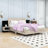 Modern Floating Platform Bed with LED Lighting and Built-in Nightstands-482075722-482075721