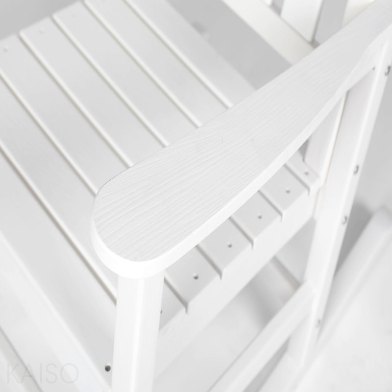 Chaise berçante d'extérieur avec texture bois, White