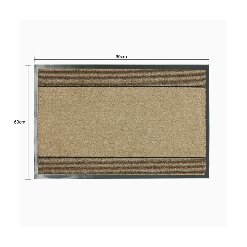 Miracle Non-Slip Striped Indoor Doormat, Beige, 0.65cm H x 60cm W x 90cm L