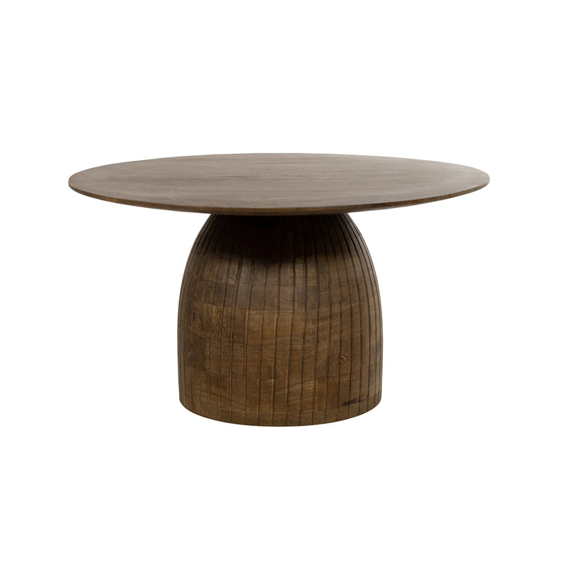 Solid Wood Pedestal Coffee Table, 44cm H x 80cm W x 80cm D