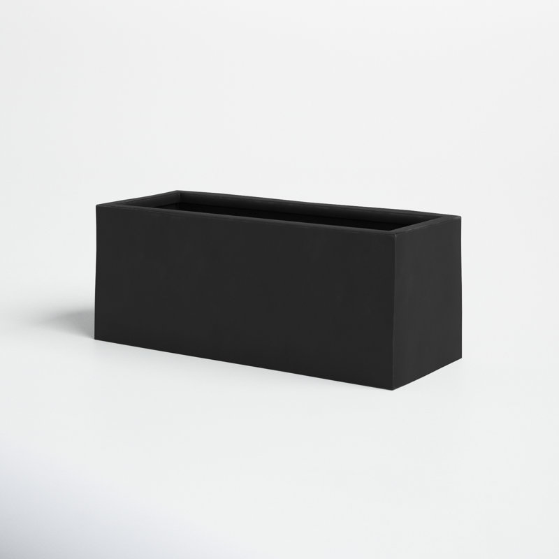 Magda Handmade Planter Box, 8" H x 20" W x 8" D, Black