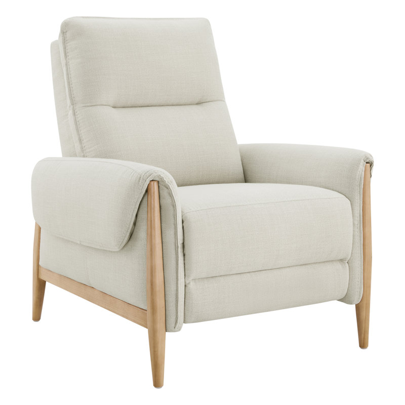 Fauteuil inclinable rembourré Michelle avec pieds en bois massif et accoudoirs rembourrés Michelle, Effie Lin Lin