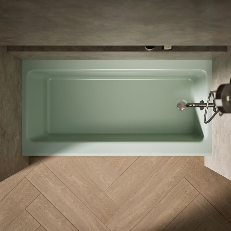 Bellwether® 60" x 30.25" Alcove Soaking Cast Iron Bathtub, Aspen Green, Right