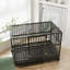 Cage métallique pour chien avec roues verrouillables et plateau amovible-1543389410