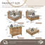 Ensemble de conversation modulaire d'extérieur 8 pièces, ensemble de mobilier de patio avec table de foyer 43 po, table basse, coussin amovible, facile à installer-884057141