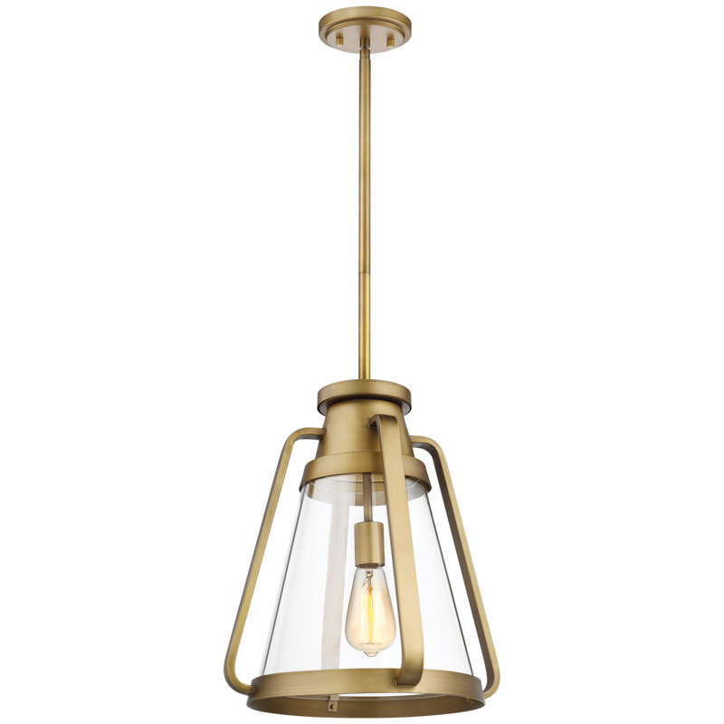 Iola 1 - Light Single Pendant, 16.38" H x 14" W x 14" D, Natural Brass