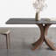 Table de salle à manger élégante en chêne et ardoise mat-109023971