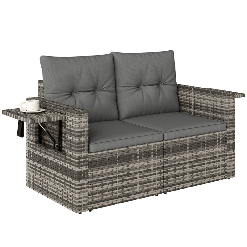 124cm Wide Straight Steel Loveseat